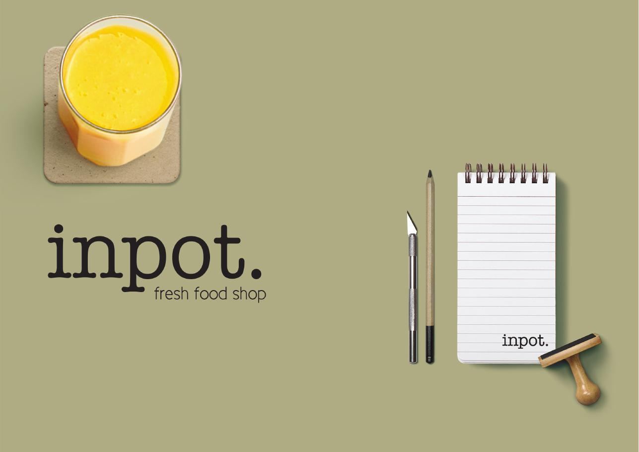Aplicação da primeira identidade do Inpot em papelaria