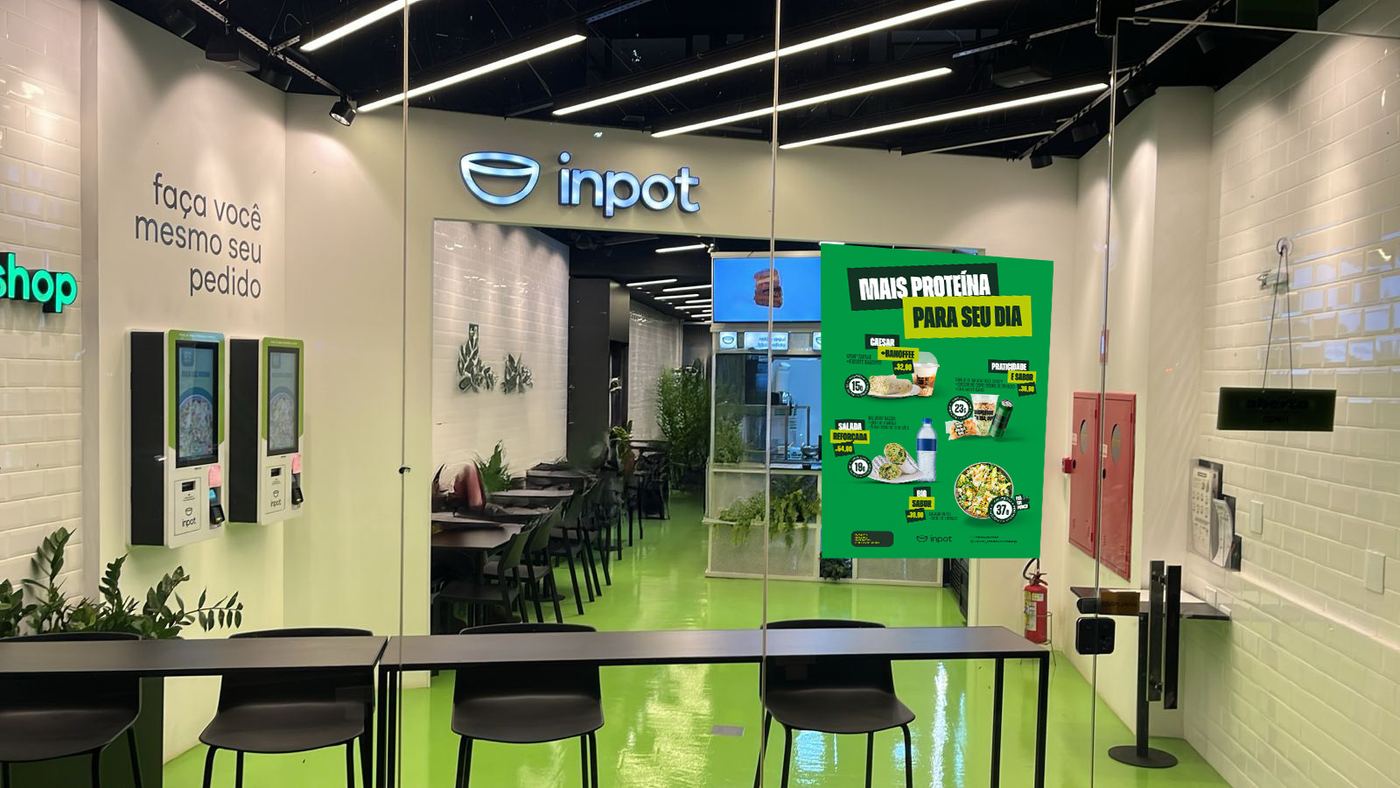 Adesivo de vitrine em loja Inpot