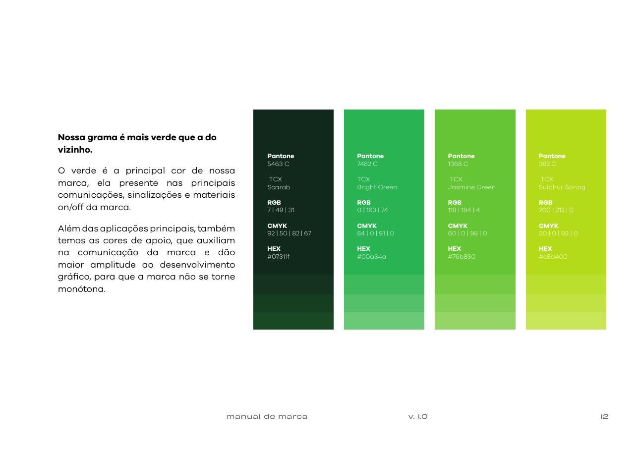 Paleta de cores do brandbook do Inpot