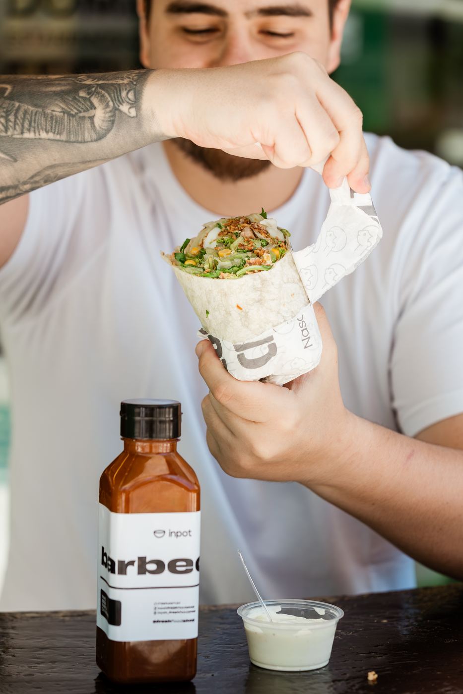 Cliente com wrap do Inpot